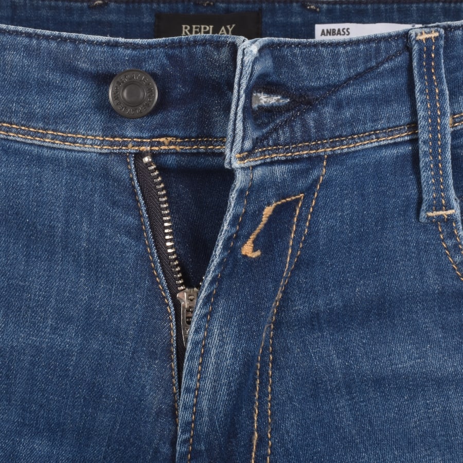 Image number 5 for Replay Slim Fit Anbass Jeans Blue