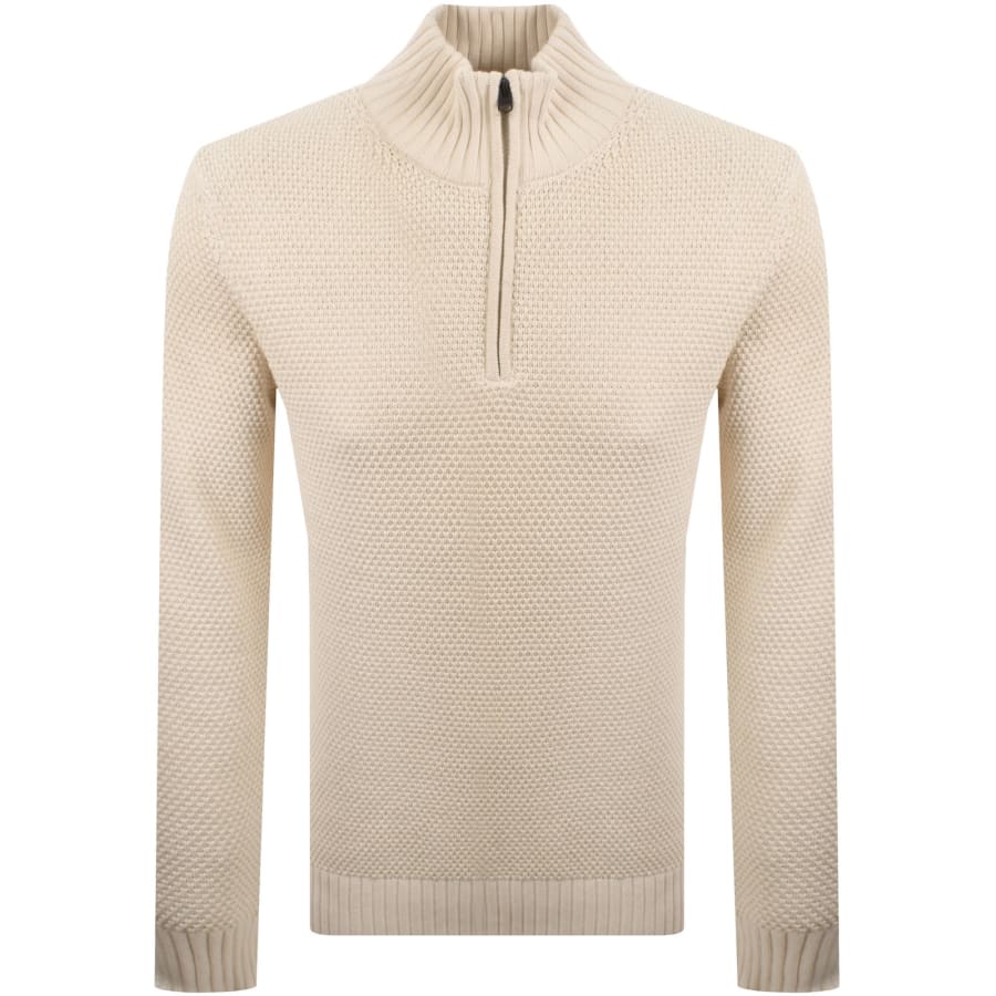 Image number 1 for G-Star Quarter Zip Knit Jumper Cream