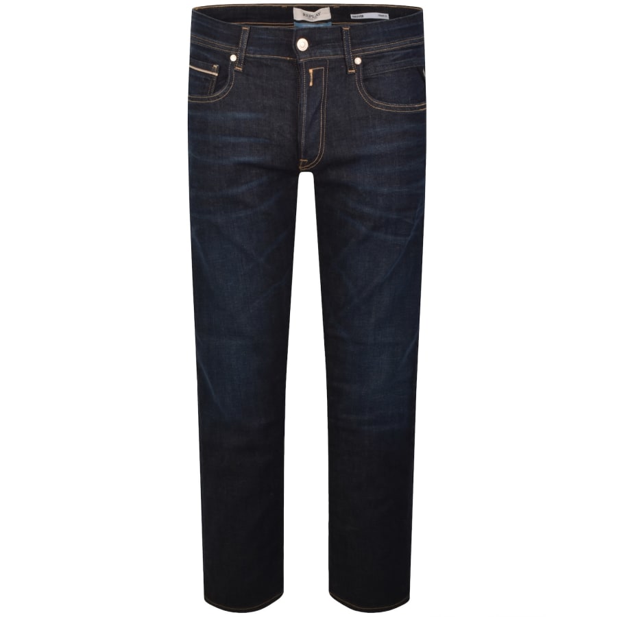 Image number 2 for Replay Grover Straight Fit Jeans Blue