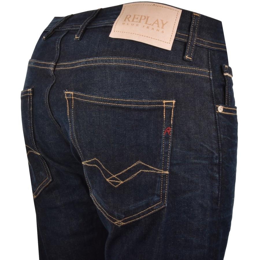 Image number 4 for Replay Grover Straight Fit Jeans Blue