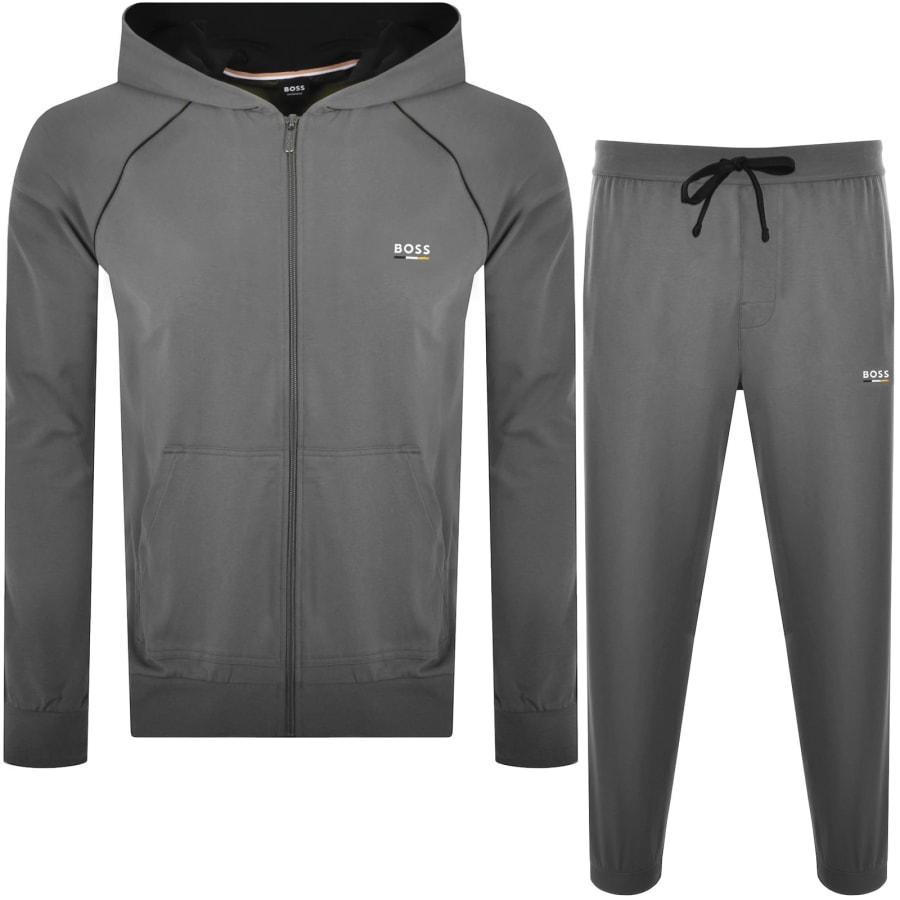 Image number 1 for BOSS Oliver Hooded Tracksuit Grey