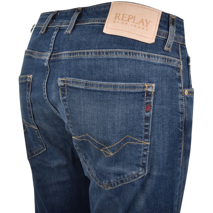 Image number 4 for Replay Grover Straight Fit Jeans Blue