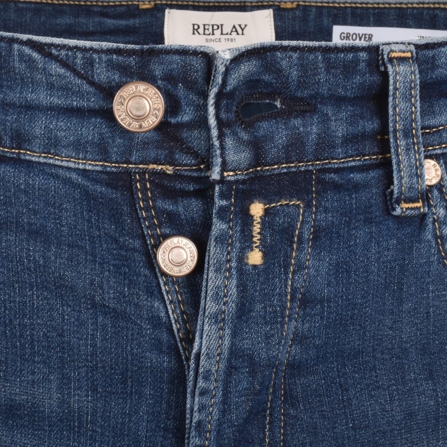 Image number 5 for Replay Grover Straight Fit Jeans Blue