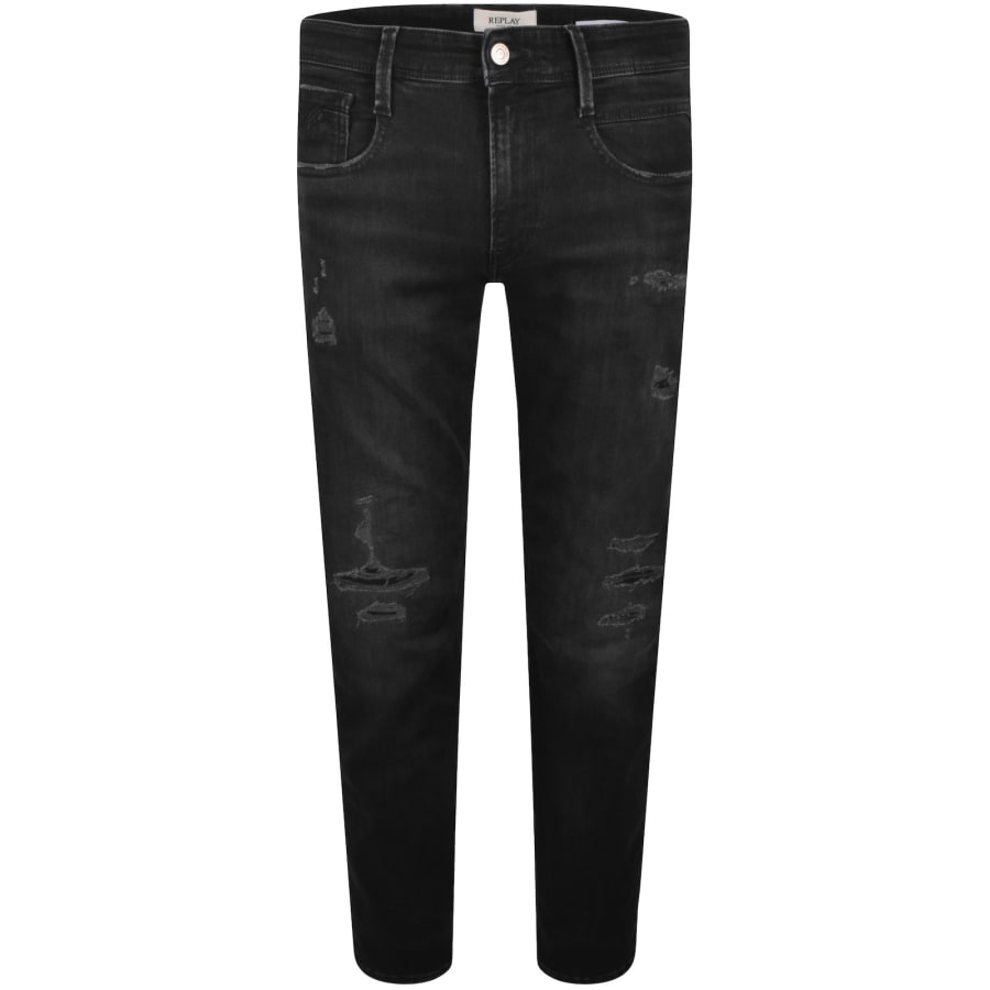 Image number 2 for Replay Slim Fit Anbass Jeans Black