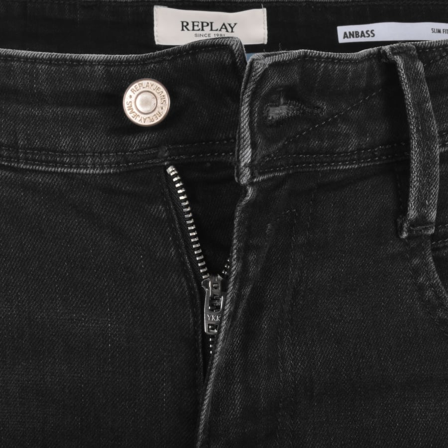 Image number 5 for Replay Slim Fit Anbass Jeans Black