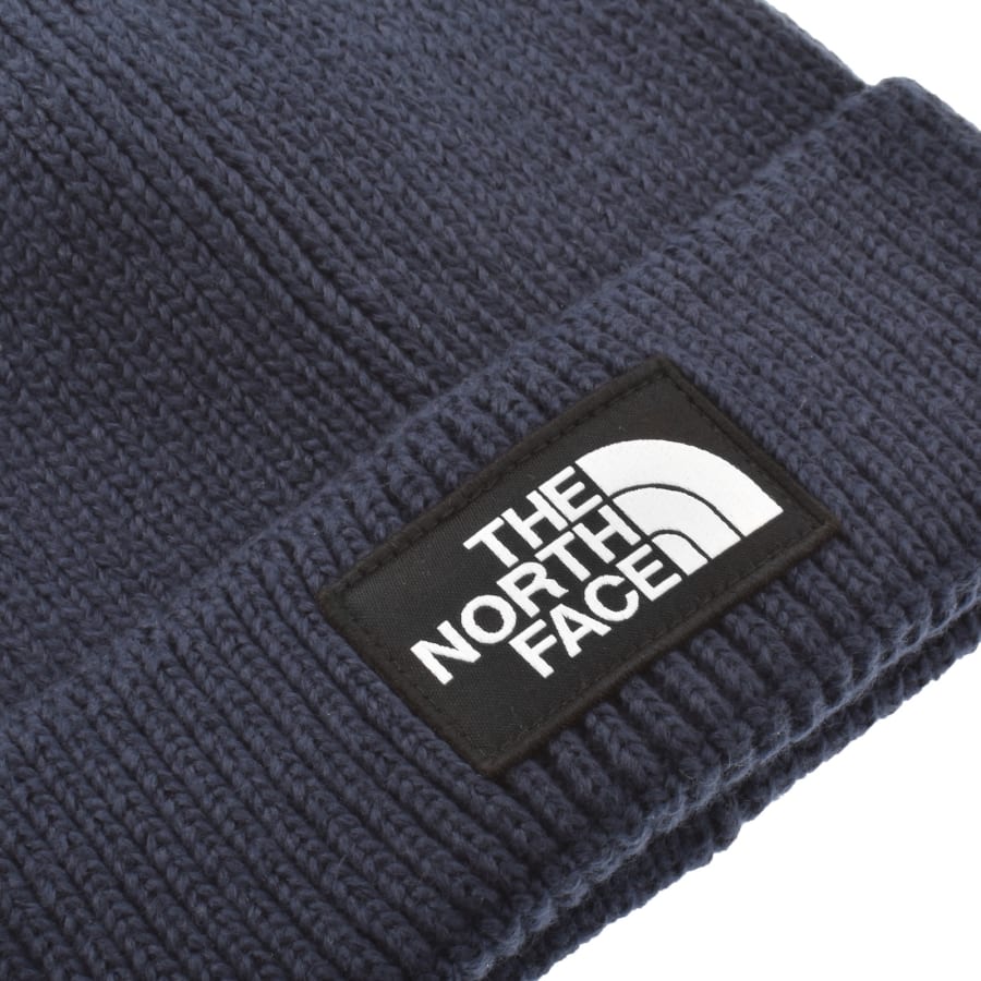 Image number 3 for The North Face Logo Beanie Hat Navy