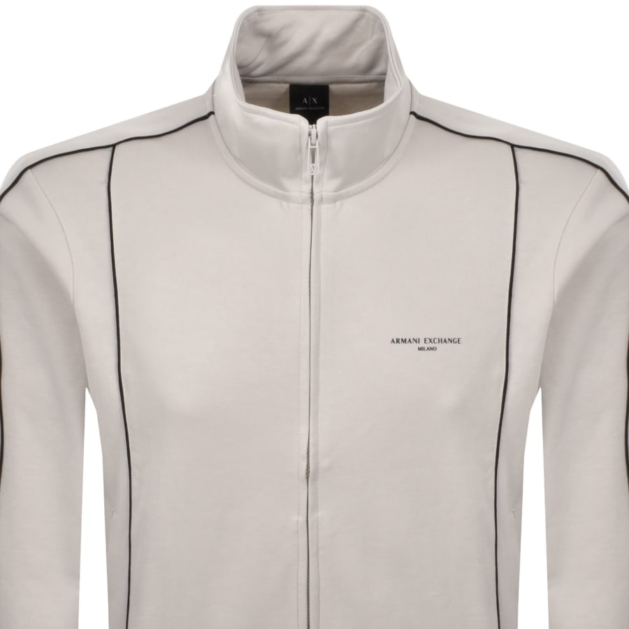 Image number 2 for Armani Exchange Full Zip Sweatshirt Off White