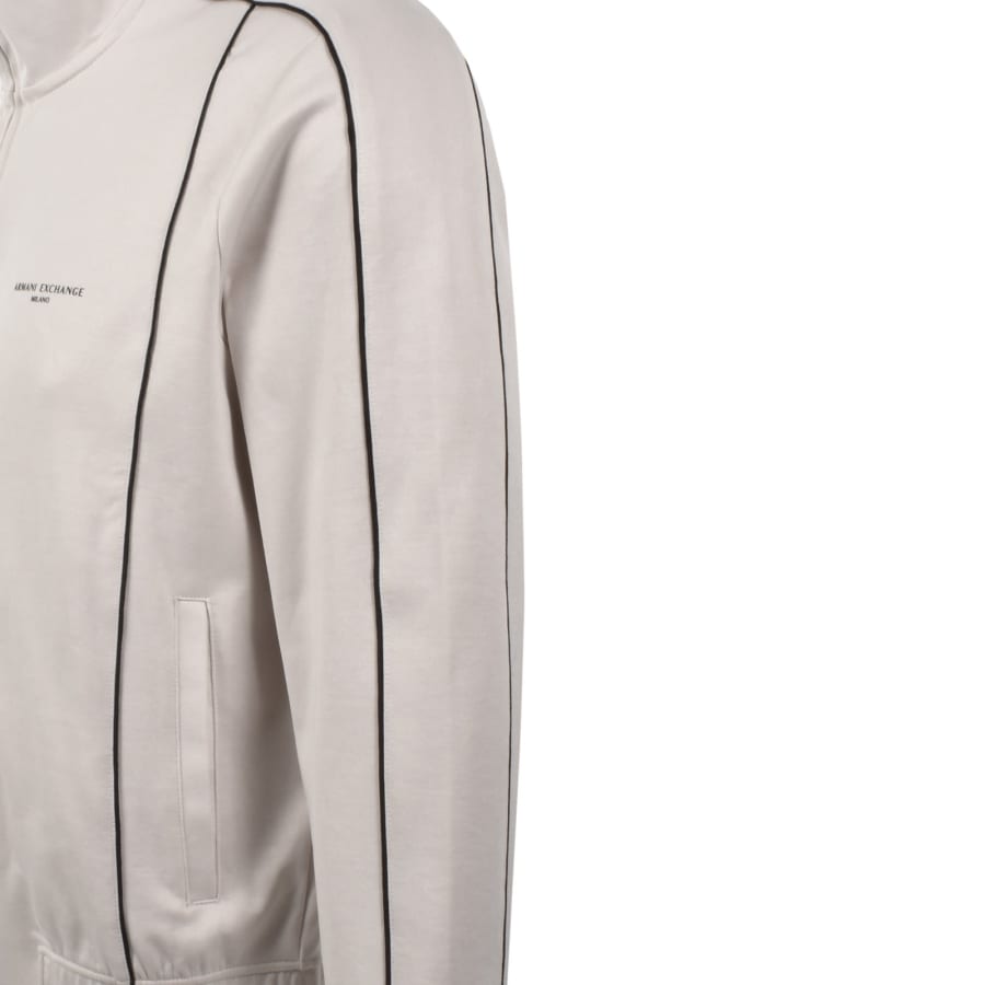 Image number 4 for Armani Exchange Full Zip Sweatshirt Off White