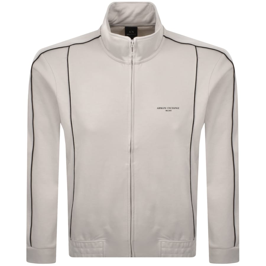 Image number 1 for Armani Exchange Full Zip Sweatshirt Off White