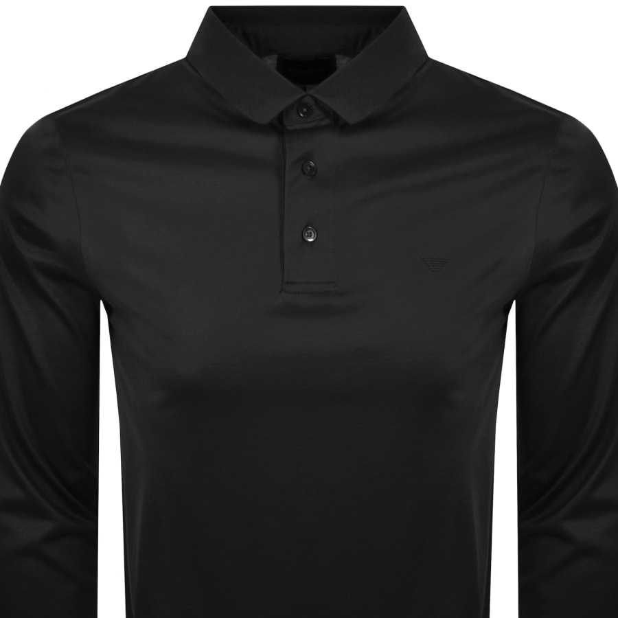 Image number 2 for Emporio Armani Long Sleeved Polo T Shirt Black