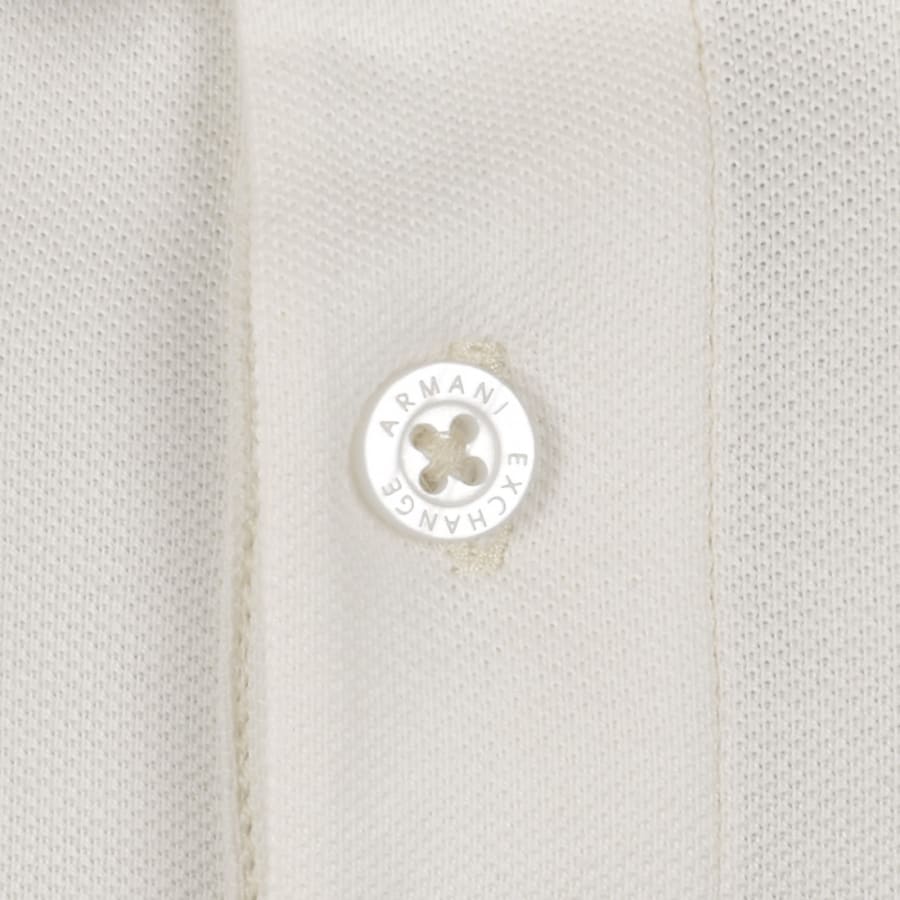 Image number 3 for Armani Exchange Tipped Polo T Shirt Cream