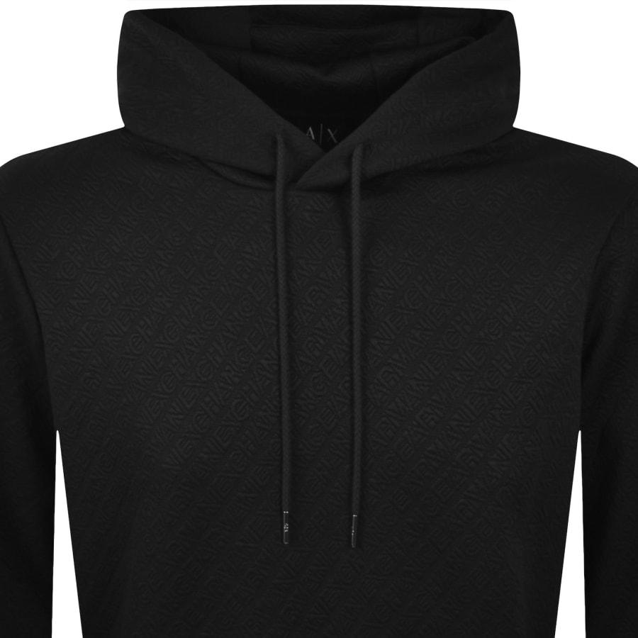 Image number 2 for Armani Exchange Logo Hoodie Black