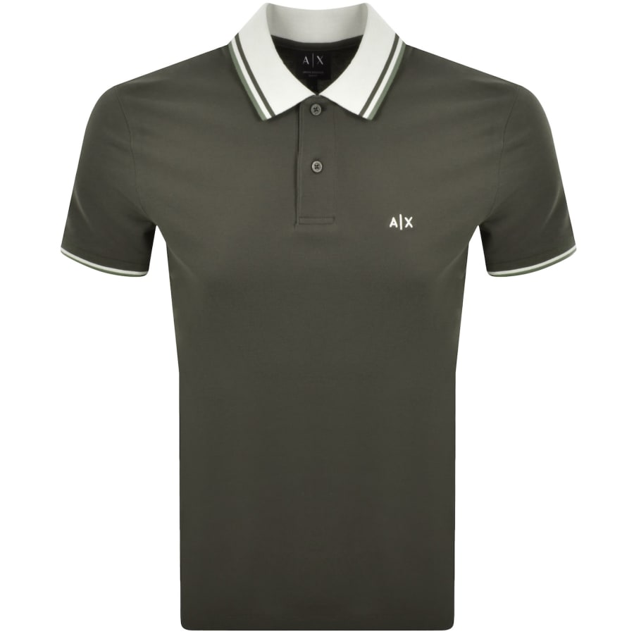 Image number 1 for Armani Exchange Slim Fit Polo T Shirt Green
