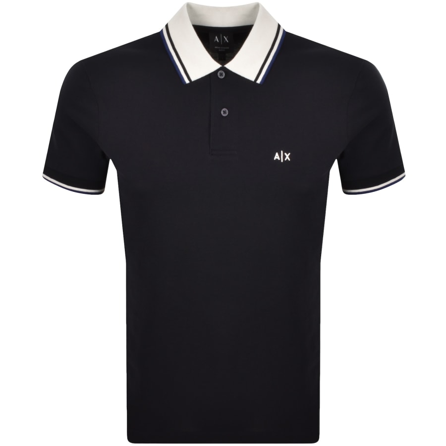 Image number 1 for Armani Exchange Slim Fit Polo T Shirt Navy