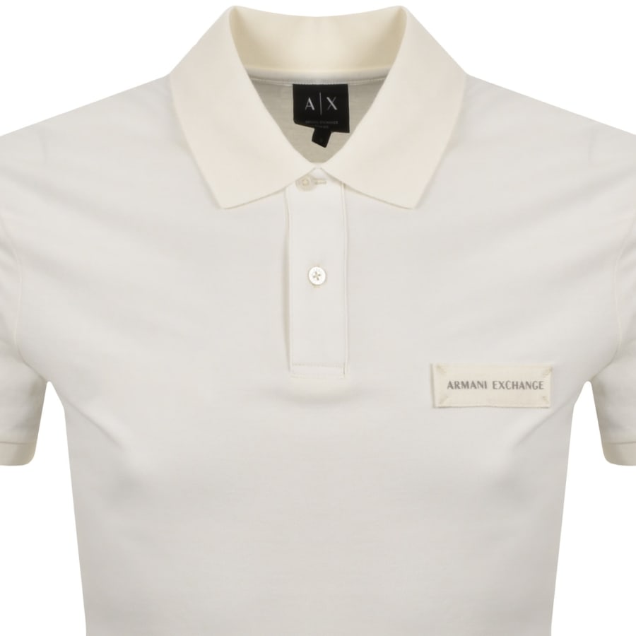 Image number 2 for Armani Exchange Slim Fit Polo T Shirt Cream
