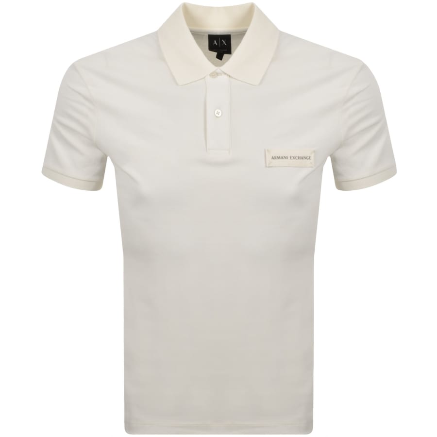 Image number 1 for Armani Exchange Slim Fit Polo T Shirt Cream