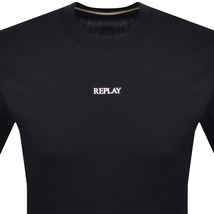 Image number 2 for Replay Logo T Shirt Navy