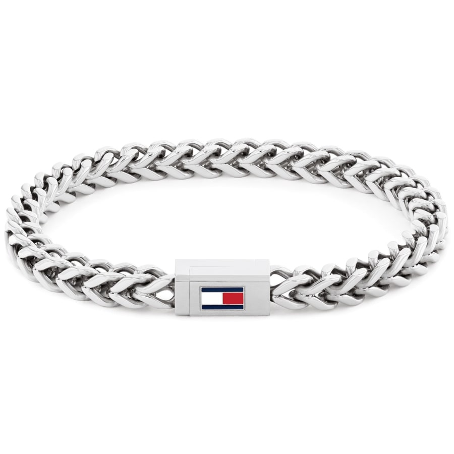 Image number 1 for Tommy Hilfiger Braided Chain Bracelet Silver