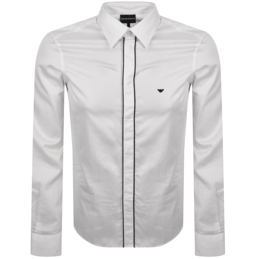 Image number 1 for Emporio Armani Logo Long Sleeve Shirt Whote
