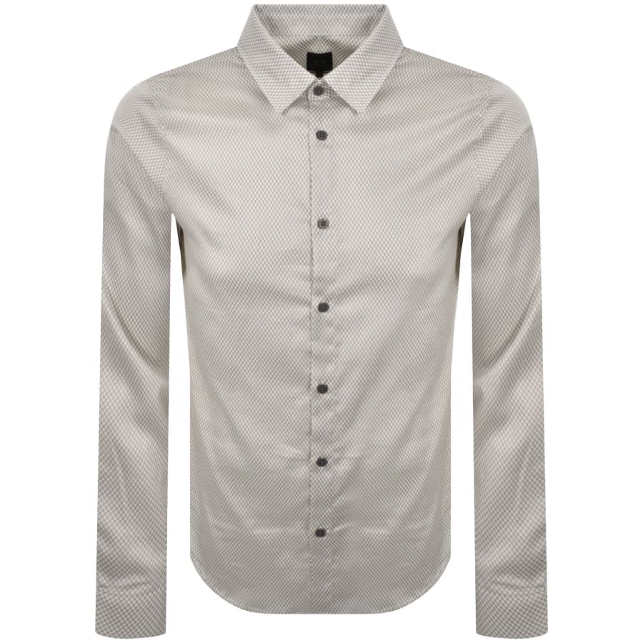 Image number 1 for Armani Exchange Long Sleeve Shirt Off White