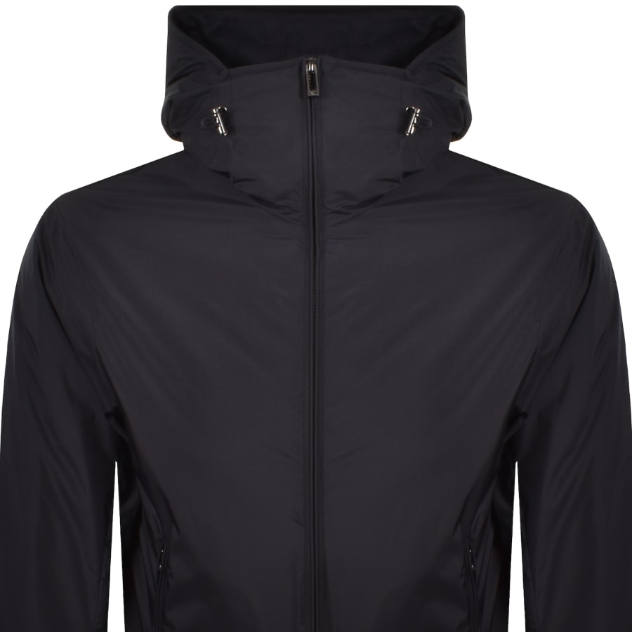 Image number 3 for Emporio Armani Nylon Hooded Jacket Navy