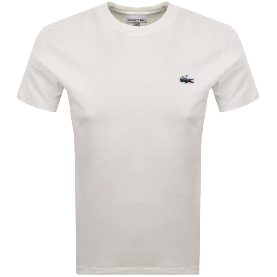 Image number 1 for Lacoste Croc Logo T Shirt Off White