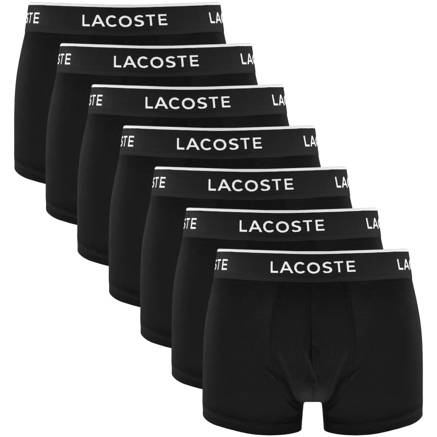 Image number 1 for Lacoste Underwear 7 Pack Trunks Black