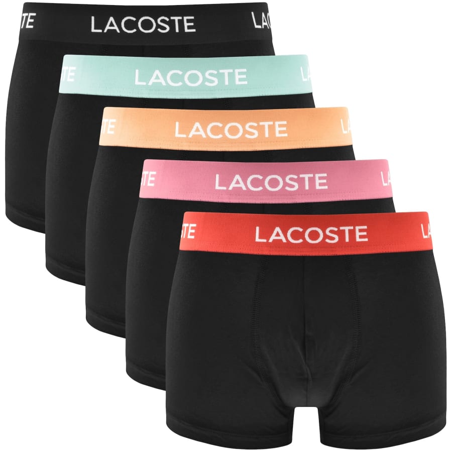 Image number 1 for Lacoste Underwear 5 Pack Trunks Black