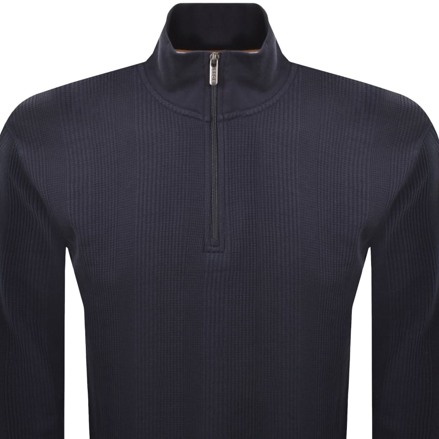 Image number 2 for BOSS Structure Quarter Zip Sweatshirt Navy