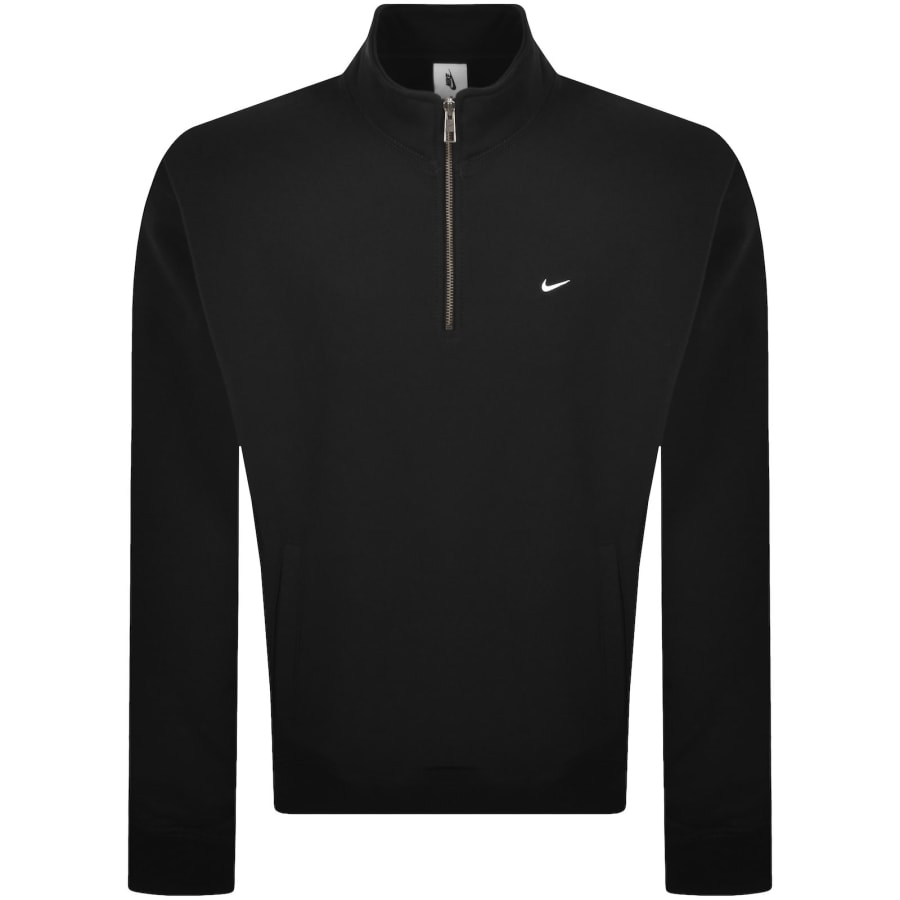 Image number 1 for Nike Brushed Quarter Zip Black