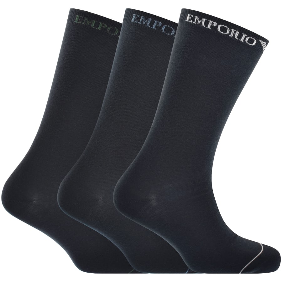 Image number 1 for Emporio Armani 3 Pack Socks Navy