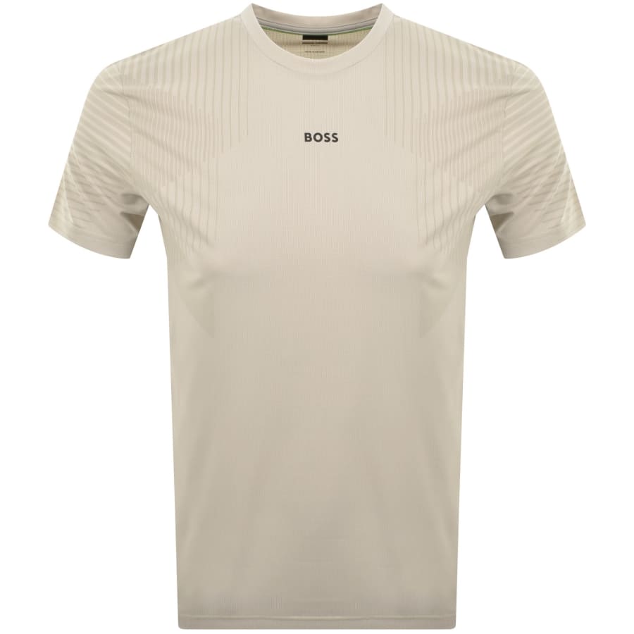 Image number 1 for BOSS Active Push Slim Fit T Shirt Beige