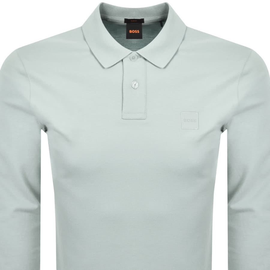 Image number 2 for BOSS Long Sleeve Passerby Polo T Shirt Grey