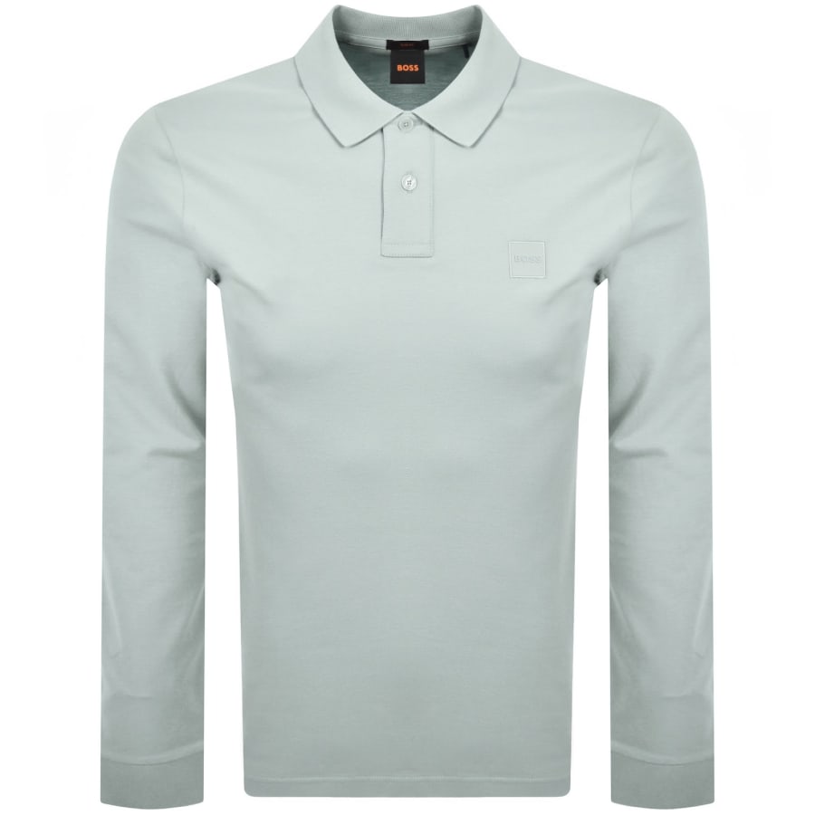 Image number 1 for BOSS Long Sleeve Passerby Polo T Shirt Grey