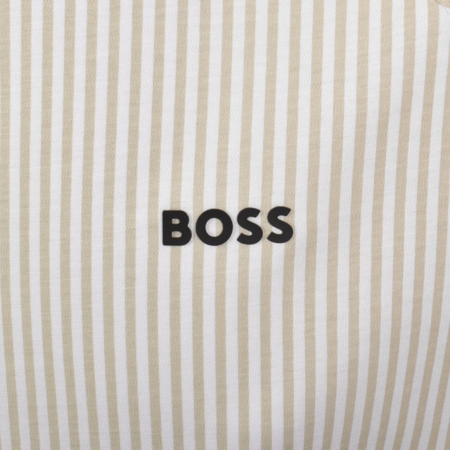 Image number 3 for BOSS Excurse Short Sleeve Striped Shirt Beige