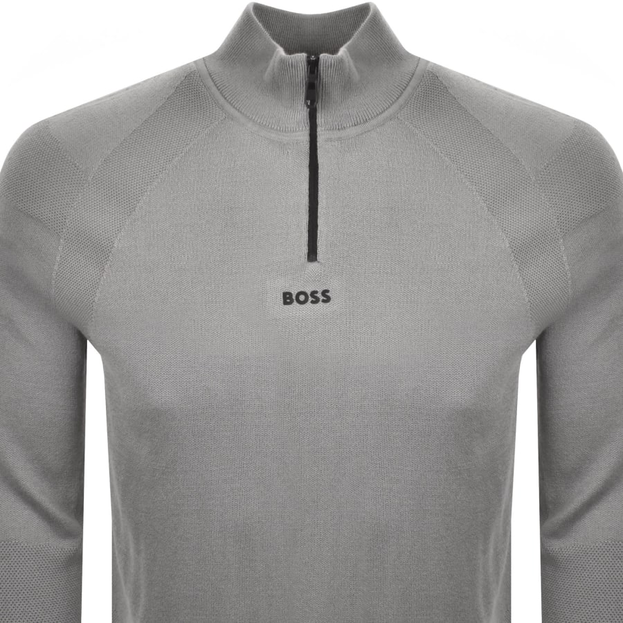 Image number 2 for BOSS Tour Seamless Knit Jumper Grey