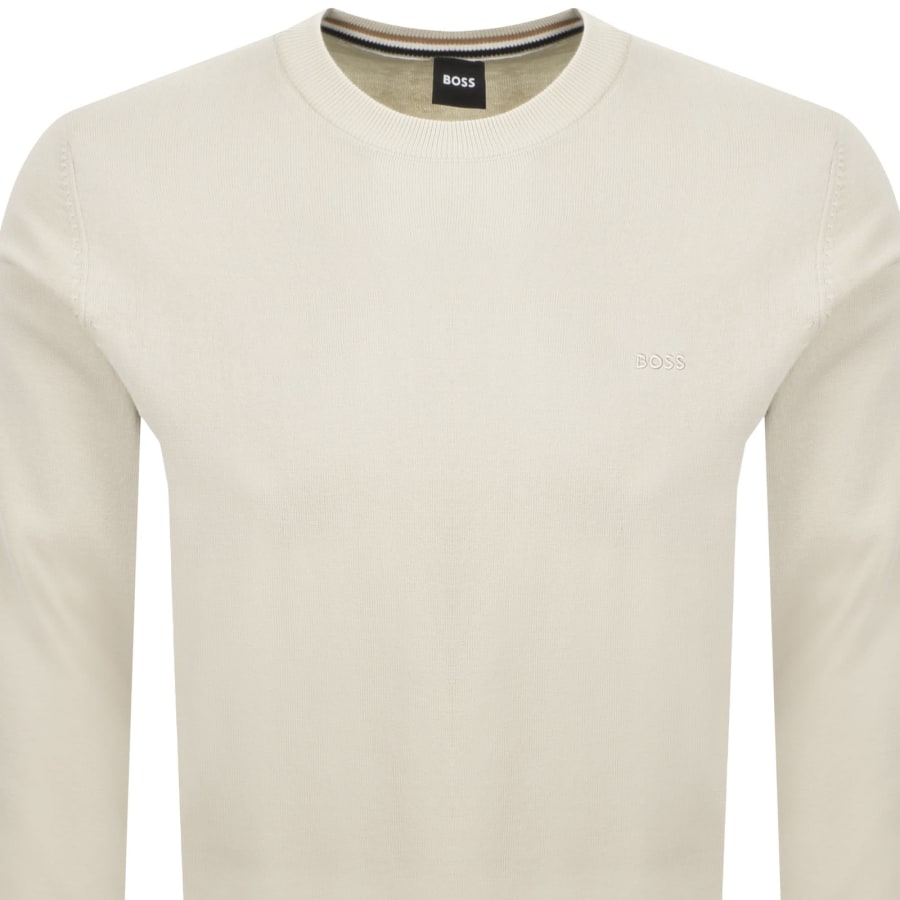 Image number 2 for BOSS Upacas Knit Jumper Cream