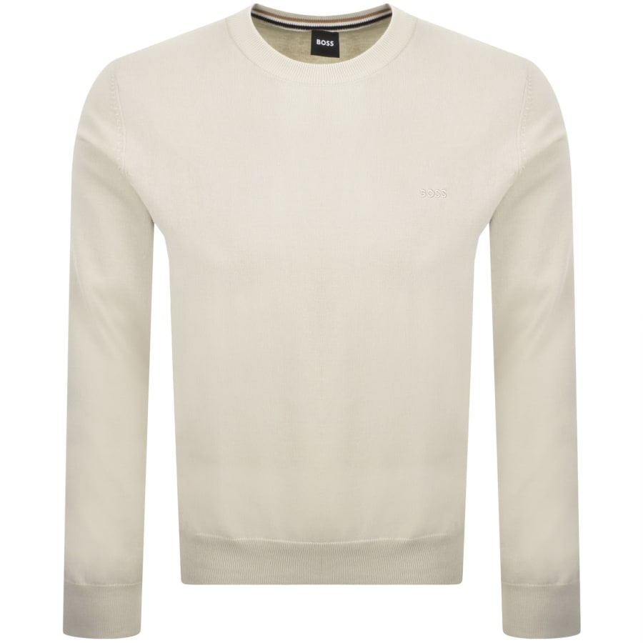 Image number 1 for BOSS Upacas Knit Jumper Cream