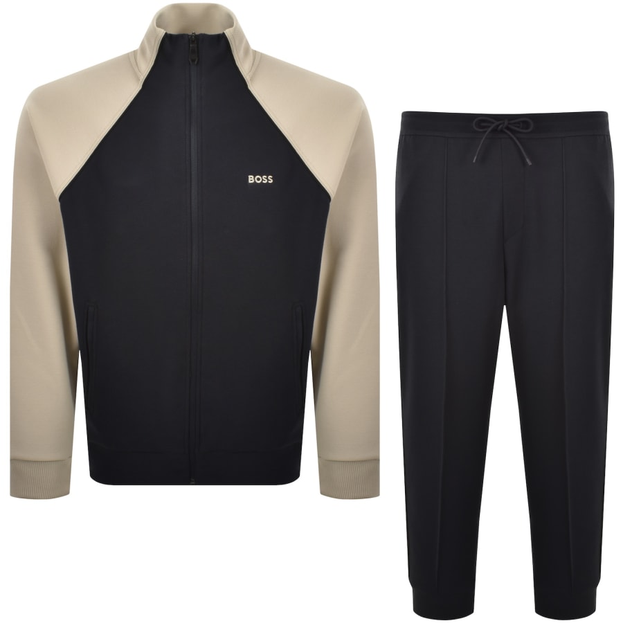 Image number 1 for BOSS Full Zip Tracksuit Set Navy