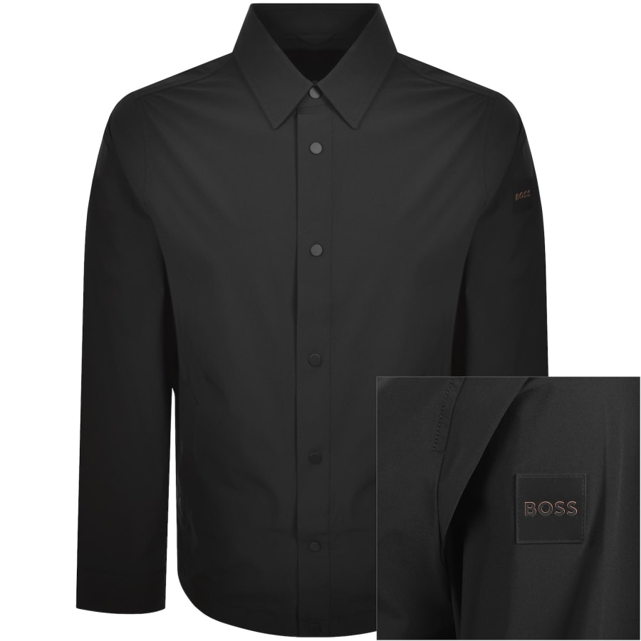 Image number 1 for BOSS Leldon Long Sleeved Overshirt Black