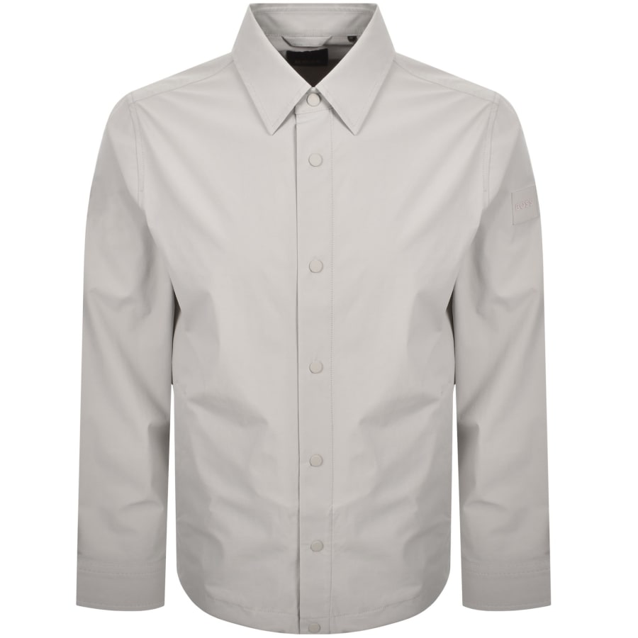 Image number 2 for BOSS Leldon Long Sleeved Overshirt Grey