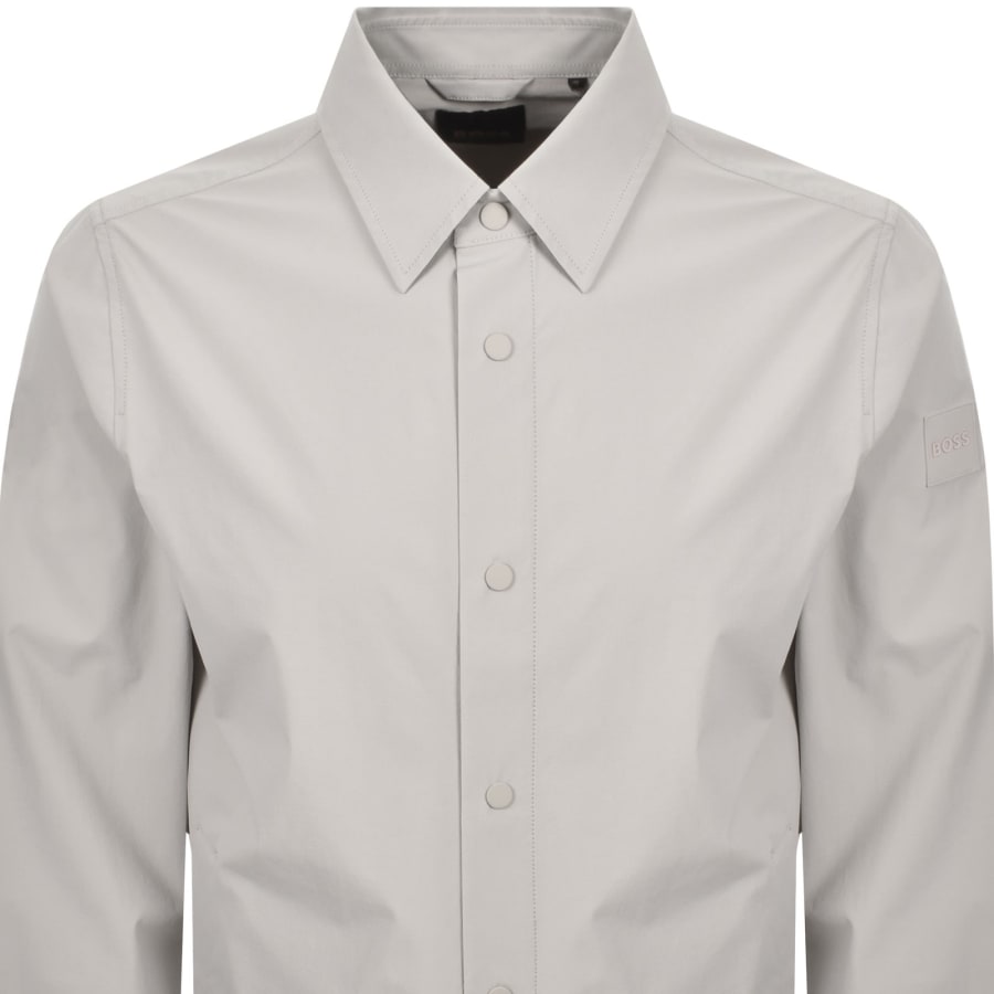 Image number 3 for BOSS Leldon Long Sleeved Overshirt Grey