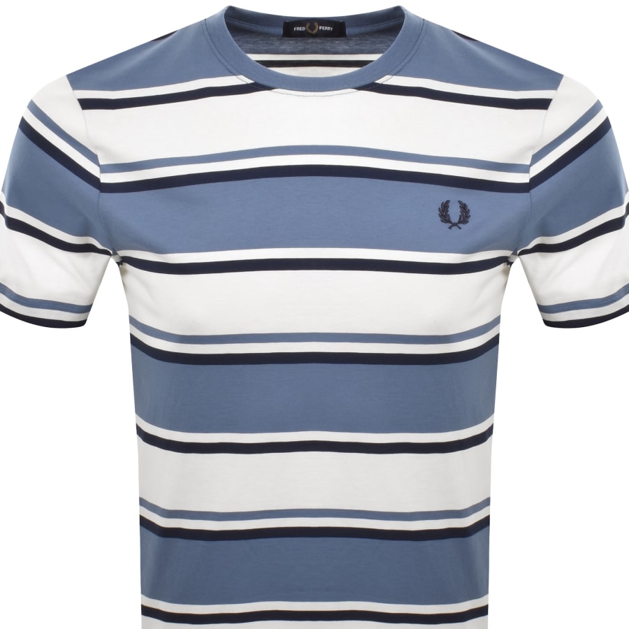 Image number 2 for Fred Perry Bold Stripe T Shirt Ace Blue