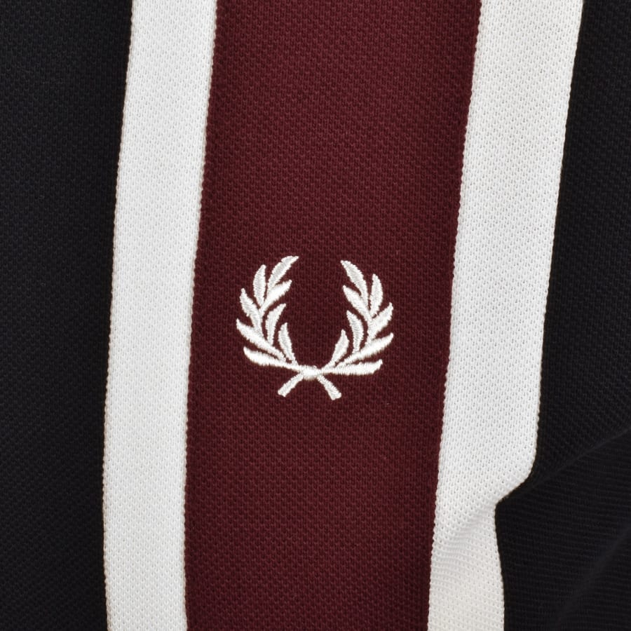 Image number 3 for Fred Perry Tramline Zip Polo T Shirt Black