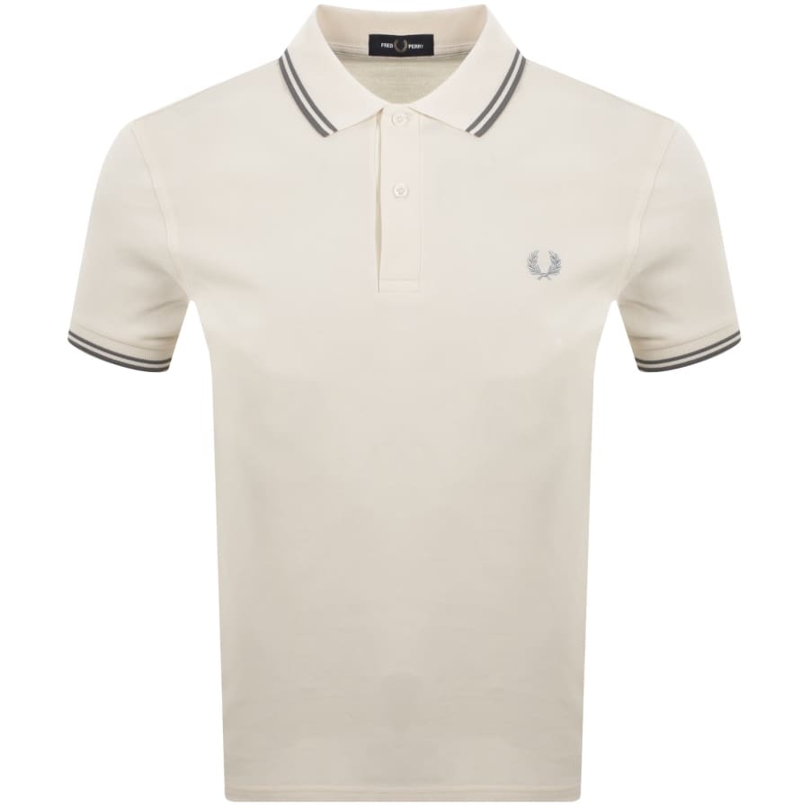 Image number 1 for Fred Perry Twin Tipped Polo Ecru