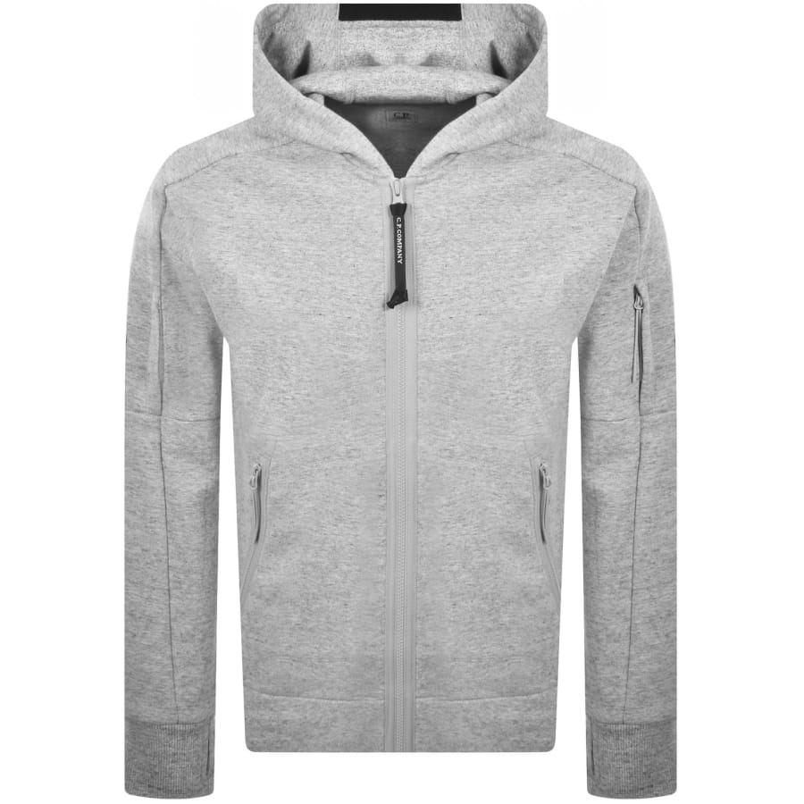 Image number 2 for CP Company Diagonal Raised Hoodie Grey