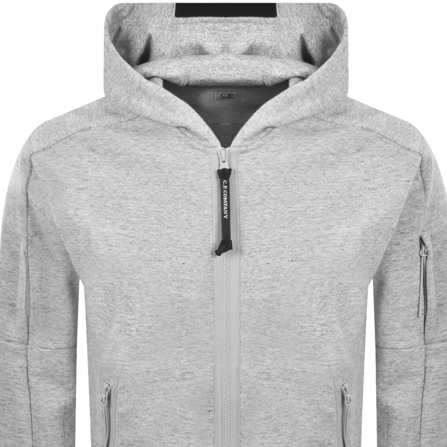 Image number 3 for CP Company Diagonal Raised Hoodie Grey