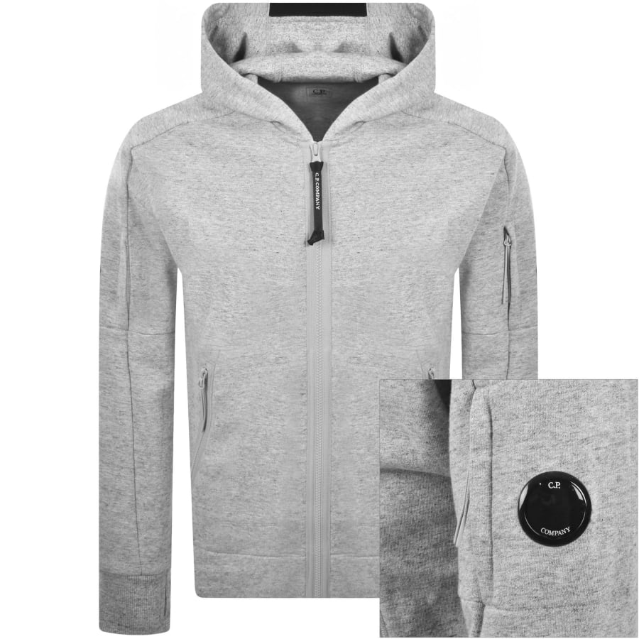 Image number 1 for CP Company Diagonal Raised Hoodie Grey