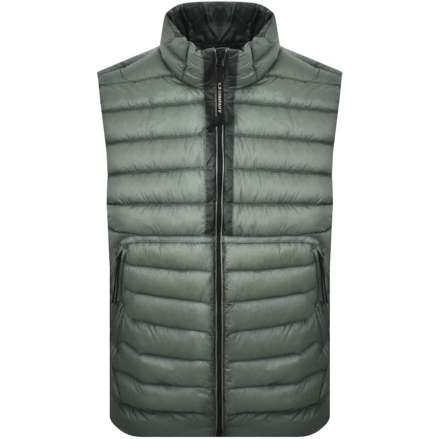 Image number 1 for CP Company DD Shell Down Gilet Silver Blue