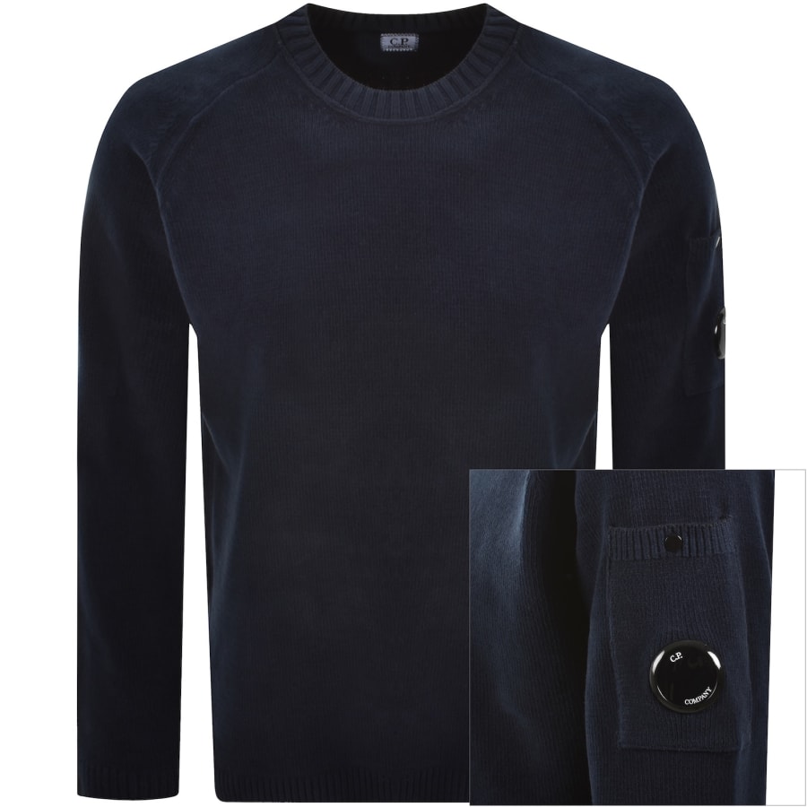 Image number 1 for CP Company Chenille Lens Jumper Navy